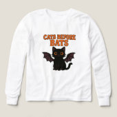 猫とこうもりハロウィンブラック (デザイン正面)