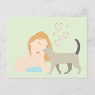 猫とその人間 ポストカード