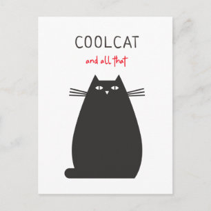 猫とそクールの全おもしろい引用文イラストレーション ポストカード