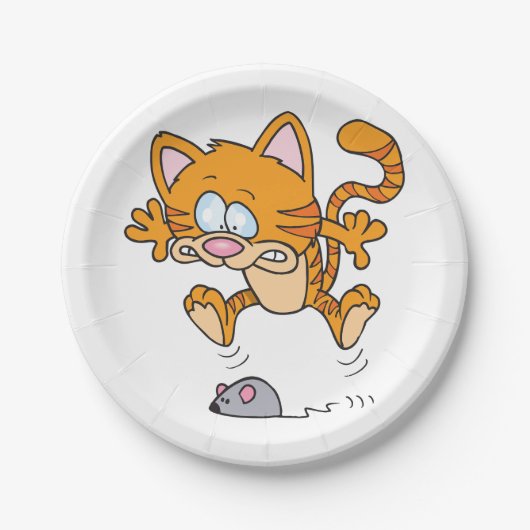 猫とねずみの紙皿 ペーパープレート (正面)
