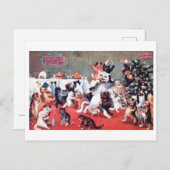 猫とのクリスマスパーティー、ルイ・ワイン・ポスト ポストカード (正面/裏面)