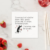 猫とのディナーおもしろいワイン引用文 スタンダードカクテルナプキン (インサイチュ)