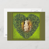 猫とのハート ポストカード (正面/裏面)