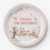 猫とのパーティー ペーパープレート (正面)