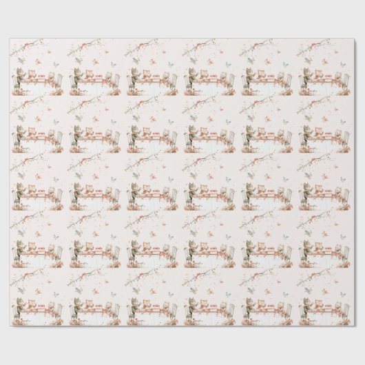 猫とのパーティー ラッピングペーパー (フラット)