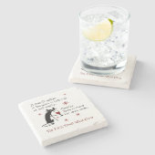 猫とのワインおもしろい引用文の場 ストーンコースター (横)