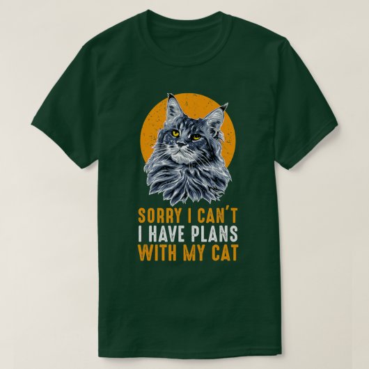 猫との予定が入ってなくて申し訳ない – 35 Tシャツ (デザイン正面)