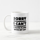 猫との予定 楽しいマグカップ コーヒーマグカップ (左)