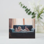 猫との会話フィギュア絵葉書 ポストカード (スタンド正面)