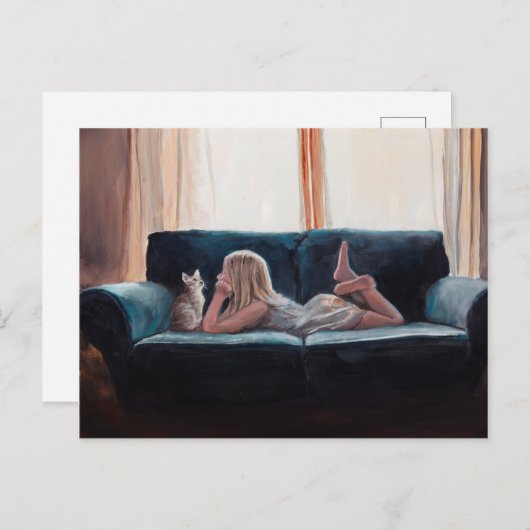 猫との会話フィギュア絵葉書 ポストカード (正面/裏面)