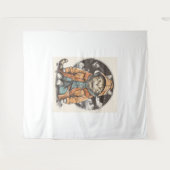 猫との出会い タペストリー (正面(横))