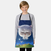 猫との夢のような夜空 エプロン (着用した状態)