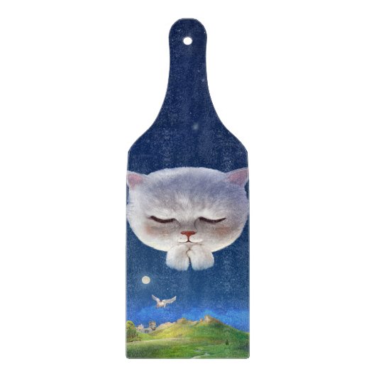 猫との夢のような夜空 カッティングボード (正面)