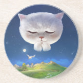 猫との夢のような夜空 コースター (正面)