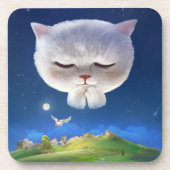 猫との夢のような夜空 コースター (正面)