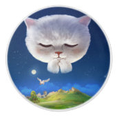 猫との夢のような夜空 セラミックノブ (正面)