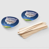 猫との夢のような夜空 ハンドファン (組立なし)