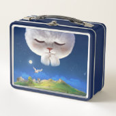 猫との夢のような夜空 メタルランチボックス (正面)