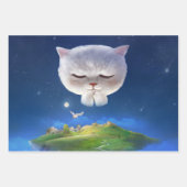 猫との夢のような夜空 ラッピングペーパーシート (正面2)