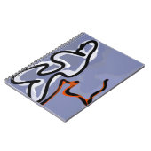 猫との姿:抽象芸術ブルー、オレンジ、B&W ノートブック (左側)