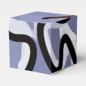 猫との姿:抽象芸術ブルー、オレンジ、B&W フェイバーボックス (正面サイド)