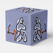 猫との姿:抽象芸術ブルー、オレンジ、B&W フェイバーボックス (裏面サイド)