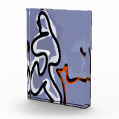 猫との姿:抽象芸術ブルー、オレンジ、B&W フォトブロック (右)