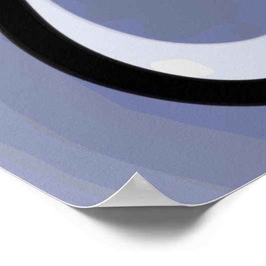 猫との姿:抽象芸術ブルー、オレンジ、B&W ポスター (角)