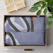 猫との姿:抽象芸術ブルー、オレンジ、B&W 薄葉紙 (ギフト)