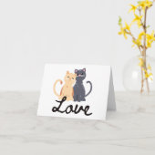 猫との愛空白の カード (黄色い花)