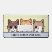 猫との暮らしが良い – かわいい子猫デスクマット デスクマット (キーボード&マウス)