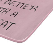 猫との暮らしが良い – 猫好き カッティングボード (角)