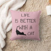 猫との暮らしが良い – 猫好き クッション (ブランケット)