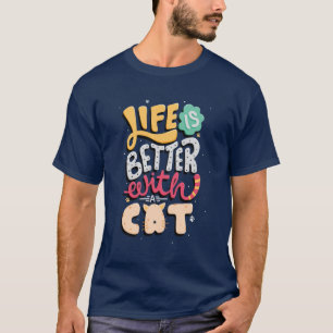 猫との暮らしの方が良い 猫好き cat引用文 tシャツ