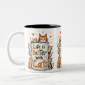 猫との暮らしは良い ツートーンマグカップ (左)