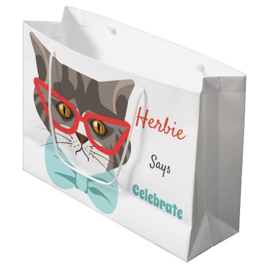 猫との暮らしカスタムは ラージペーパーバッグ (正面アングル)