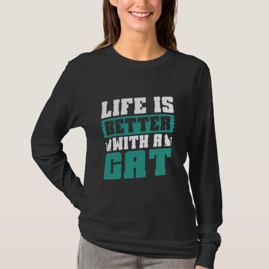 猫との暮らしパパ Tシャツ (正面)