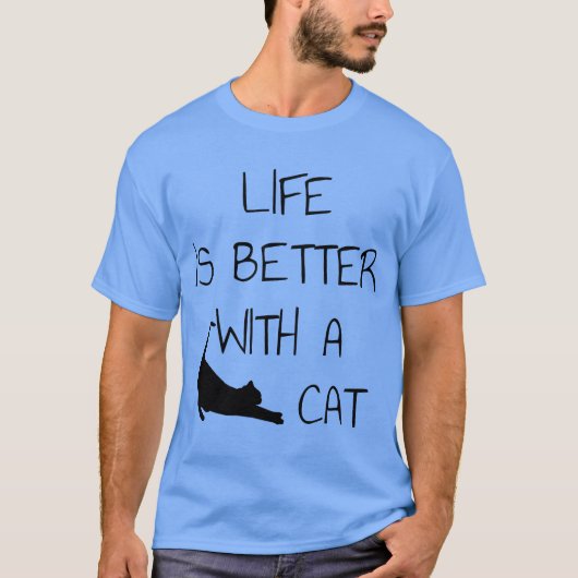 猫との暮らし猫好き Tシャツ (正面)
