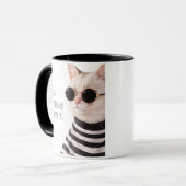猫との楽しい予定 かわいいイラスト タイポグラフィ マグカップ (正面左)
