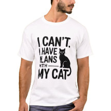 猫との楽しい予定 かわいいイラスト タイポグラフィTシャツ