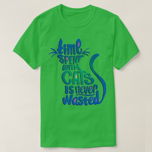 猫との精神分析時間は決して無い Tシャツ (デザイン正面)