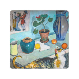 猫との静物生活 | Auguste Macke | メタルプリント