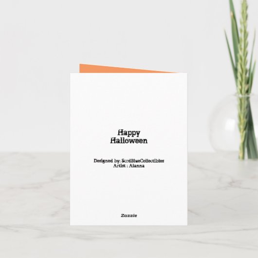 猫との魔法使いの醸造物のハッピーハローウィン カード (裏面)