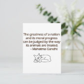 猫とのGandhi動物の引用文 ポストカード (スタンド正面)