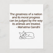 猫とのGandhi動物の引用文 ポストカード (正面)