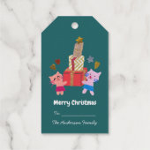 猫とよくはしゃぐギフトのスターハートグリーンクリスマス ギフトタグ (裏面)