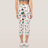 猫とよくはしゃぐクリスマスツリーのパターン カプリレギンス (裏面)
