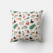猫とよくはしゃぐクリスマスツリーのパターン クッション (裏面)