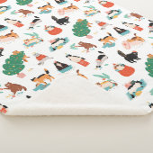 猫とよくはしゃぐクリスマスツリーのパターン シェルパブランケット (3/4)