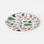 猫とよくはしゃぐクリスマスツリーのパターン ペーパープレート (アングル)